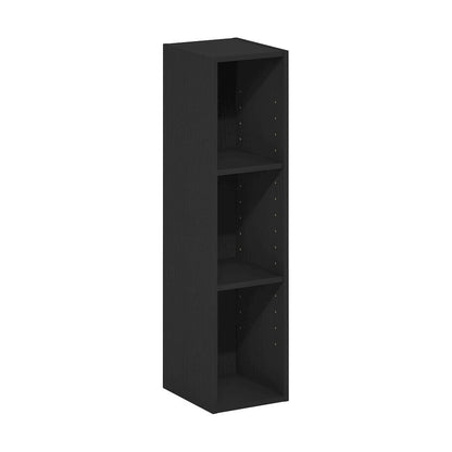 FULDA Book Shelf, 3-Tier Narrow Storage Cabinet, Blackwood