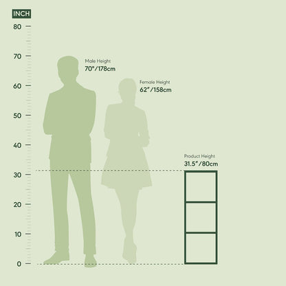 FULDA Book Shelf, 3-Tier Narrow Storage Cabinet, Blackwood