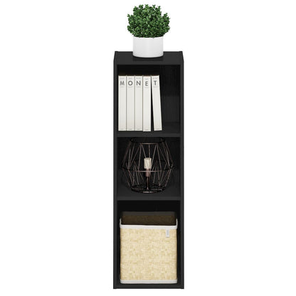 FULDA Book Shelf, 3-Tier Narrow Storage Cabinet, Blackwood