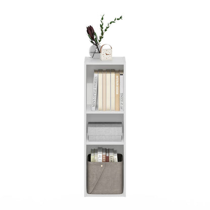 FULDA Book Shelf, 3-Tier Narrow Storage Cabinet, White