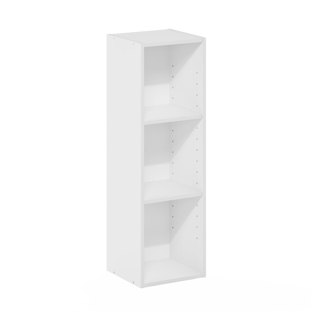 FULDA Book Shelf, 3-Tier Narrow Storage Cabinet, White