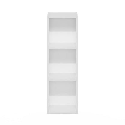 FULDA Book Shelf, 3-Tier Narrow Storage Cabinet, White