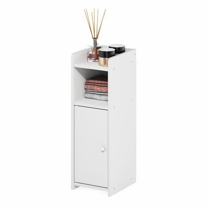 FULDA Night Stand, 4-Tier, Narrow End Table, 24H, White
