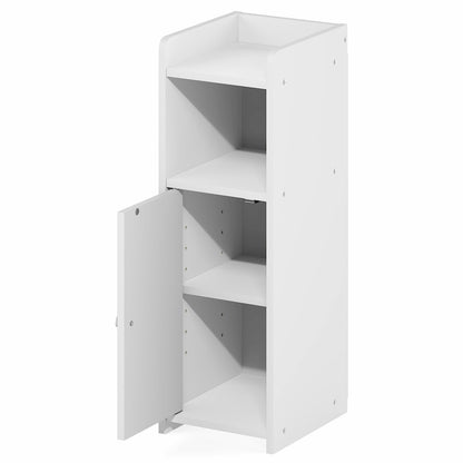 FULDA Night Stand, 4-Tier, Narrow End Table, 24H, White