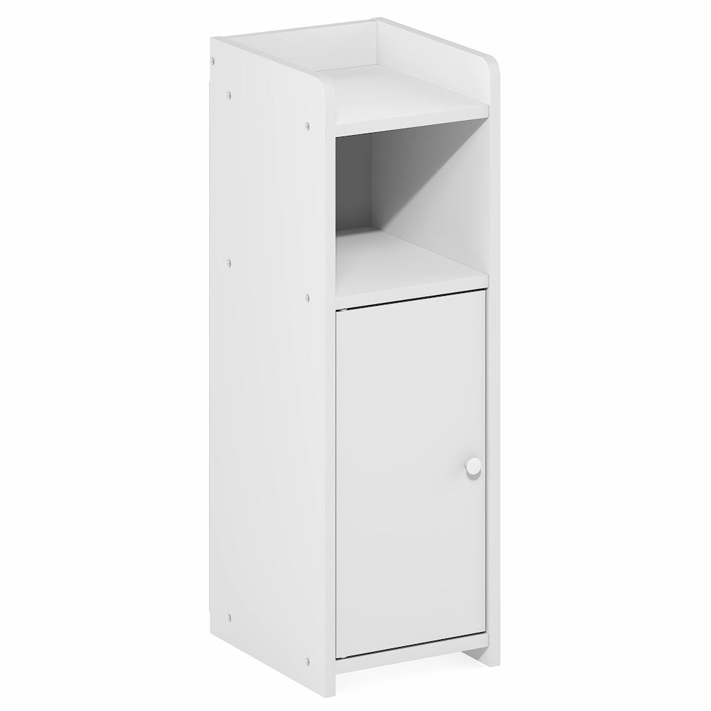 FULDA Night Stand, 4-Tier, Narrow End Table, 24H, White