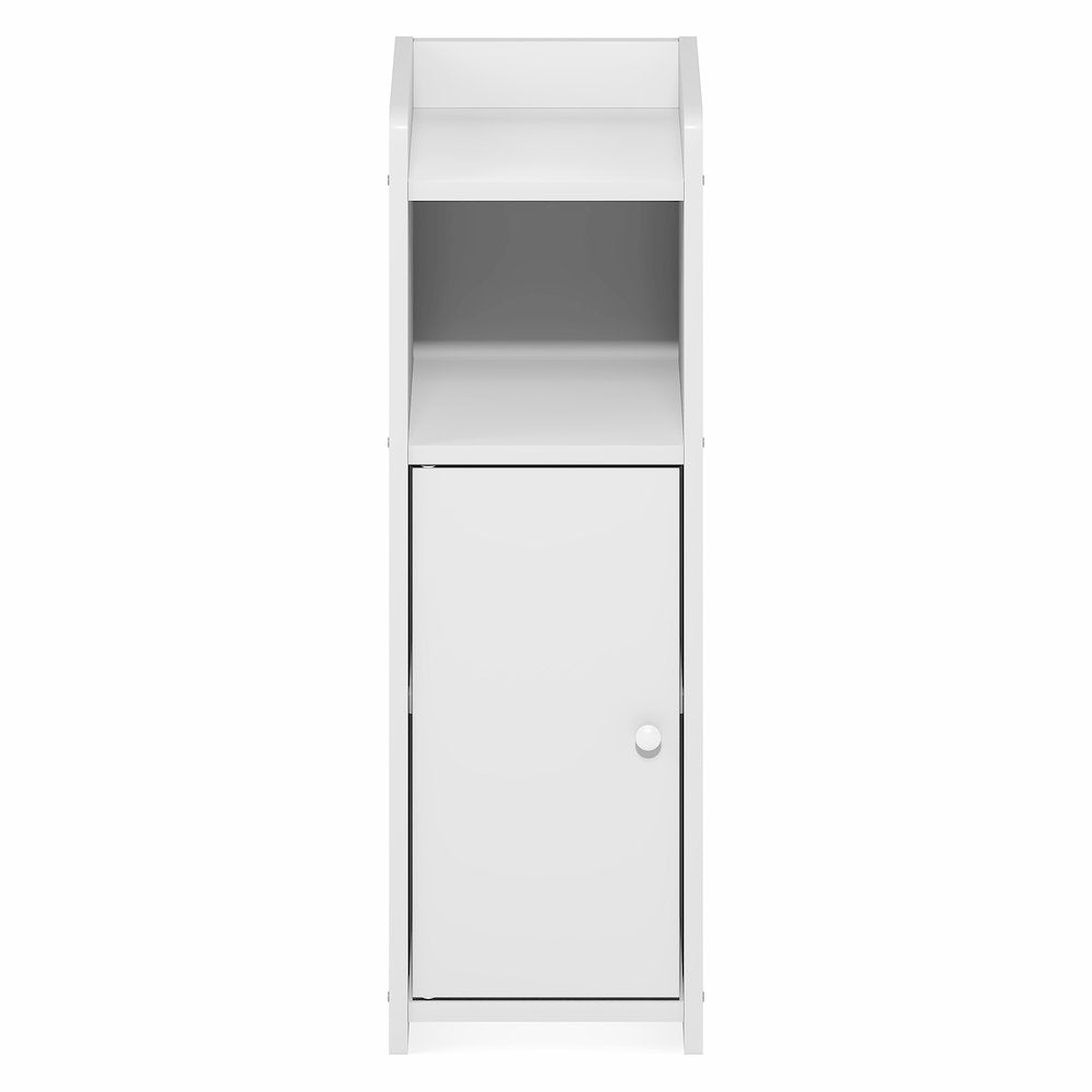 FULDA Night Stand, 4-Tier, Narrow End Table, 24H, White