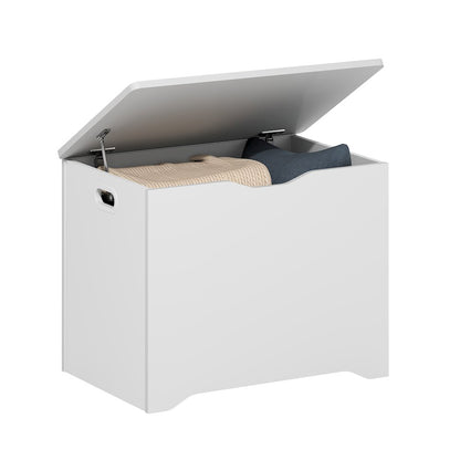 BASIC Storage Chest, Storage Bench with Safety Hinged Soft Closed Lid, White