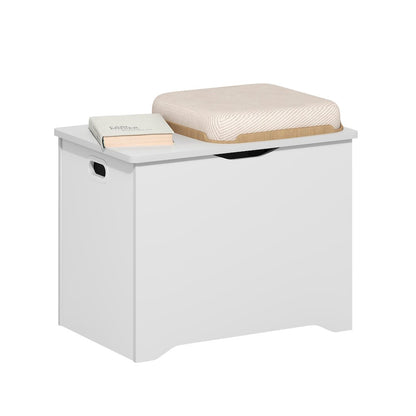 BASIC Storage Chest, Storage Bench with Safety Hinged Soft Closed Lid, White