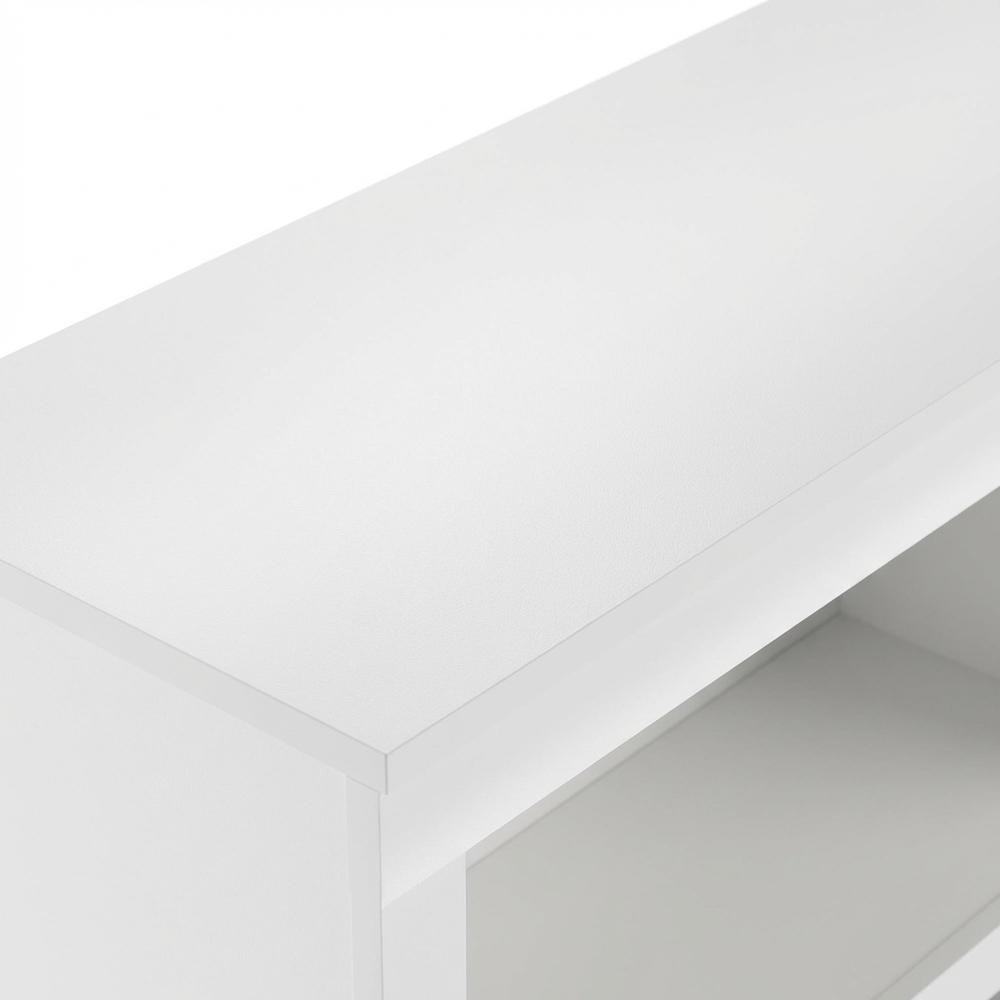 Engineered Wood White Bookcase with Spacious Shelves for Living Room Storage