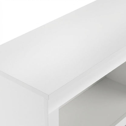 Engineered Wood White Bookcase with Spacious Shelves for Living Room Storage