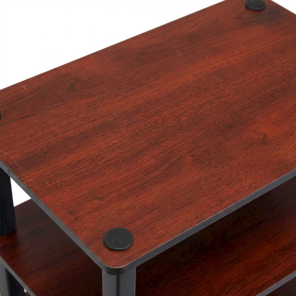 Brown 4-Tier Shoe Rack, Dark Cherry Engineered Wood, Tool-Free Assembly