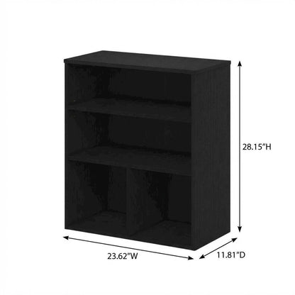 3-Tier Display Bookcase with Engineered Wood Shelves for Living Room or Office