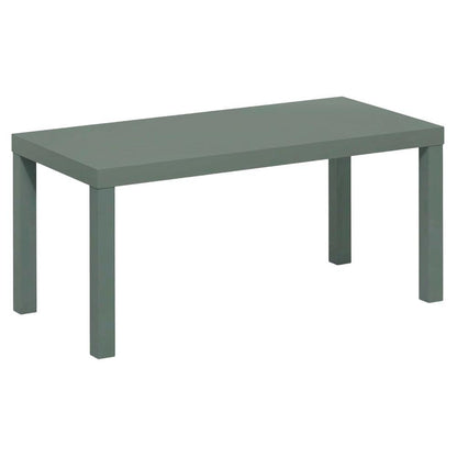 Rectangular Sage Green Coffee Table with Thick Tabletop, Modern Style