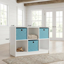 3x2 Bookcase with Storage Bins and Open Shelving