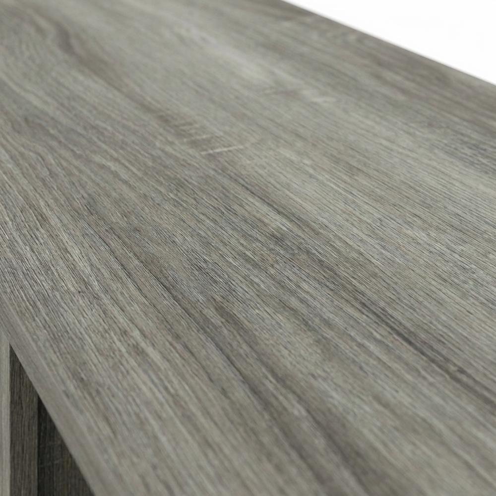Engineered Wood TV Stand with Fireplace and French Oak Grey Finish