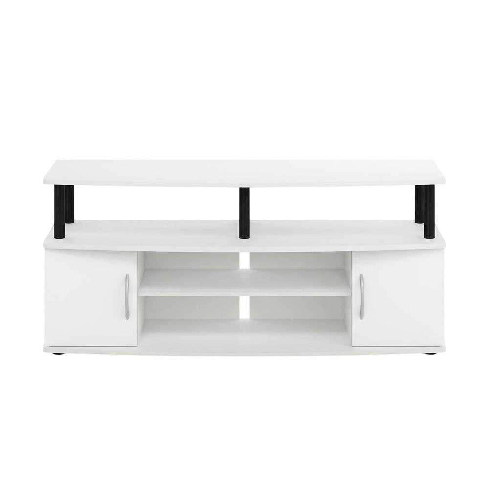 White/Black Large TV Stand with Spacious Storage for Entertainment Centers