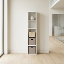 Engineered Wood Tall Bookshelf and Cube Storage Organizer