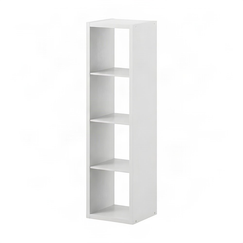 Engineered Wood Freestanding 4-Cube Open-Back Vertical Storage Organizer Cabinet