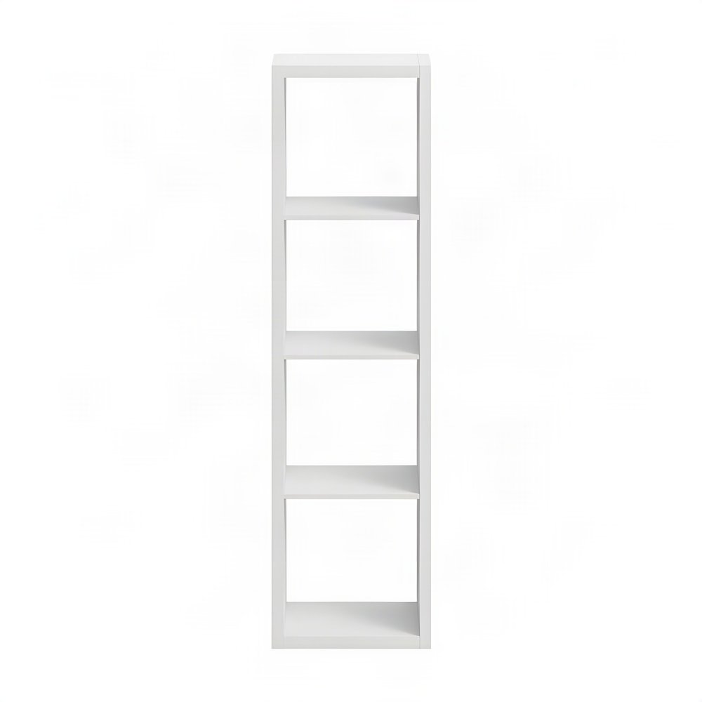 Engineered Wood Freestanding 4-Cube Open-Back Vertical Storage Organizer Cabinet