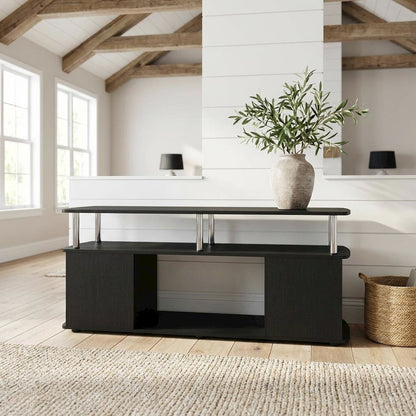 Dark Americano Coffee Table with Storage Shelf and Bottom Compartment