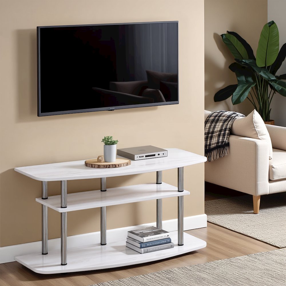 Engineered Wood 50 Inch TV Stand with 3-Tier Shelves, Modern TV Console