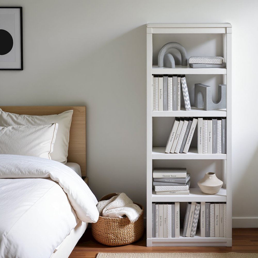 Engineered Wood Book Shelf with Five-Tier Engineered Wood Shelves
