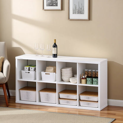 White Cube Storage Organizer with 8 Square Shelves for Kitchen Storage