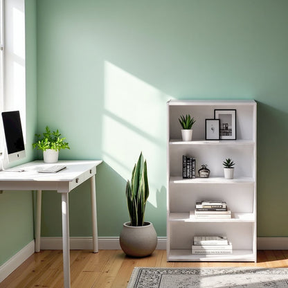 Engineered Wood Book Shelf with Four Open Engineered Wood Shelves