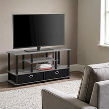 Grey 50 Inch TV Stand with Storage Bins and Shelves for Living Room