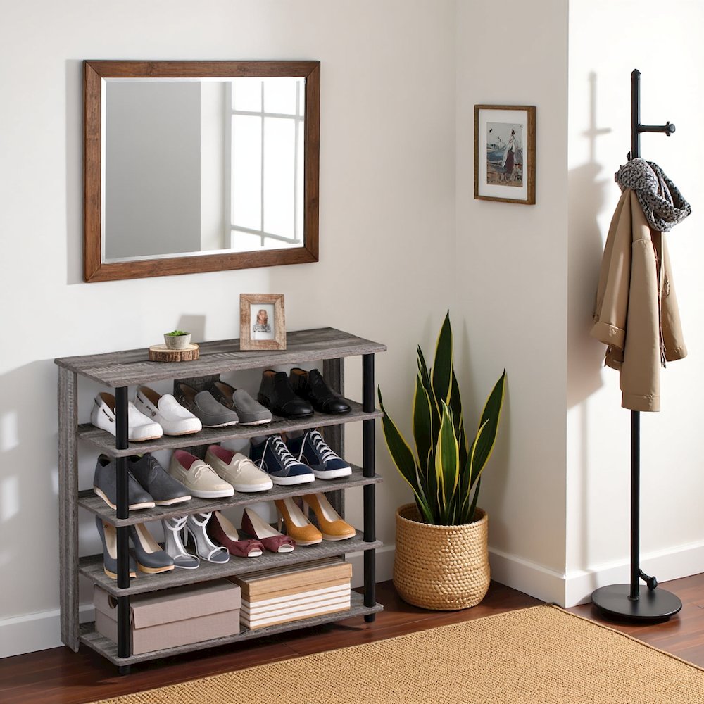 Engineered Wood 5-Tier Shoe Rack Organizer for Entryway and Home Storage