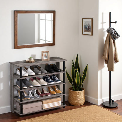 Engineered Wood 5-Tier Shoe Rack Organizer for Entryway and Home Storage