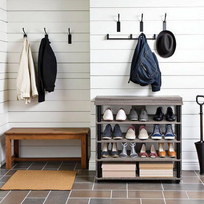 Engineered Wood 5-Tier Shoe Rack Organizer for Entryway and Home Storage