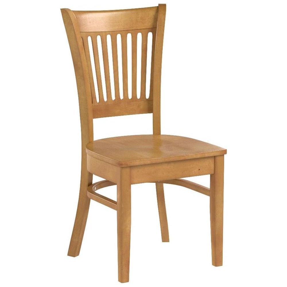Vancouver Wood Seat Kitchen dining Chairs in Oak Finish, Set of 2
