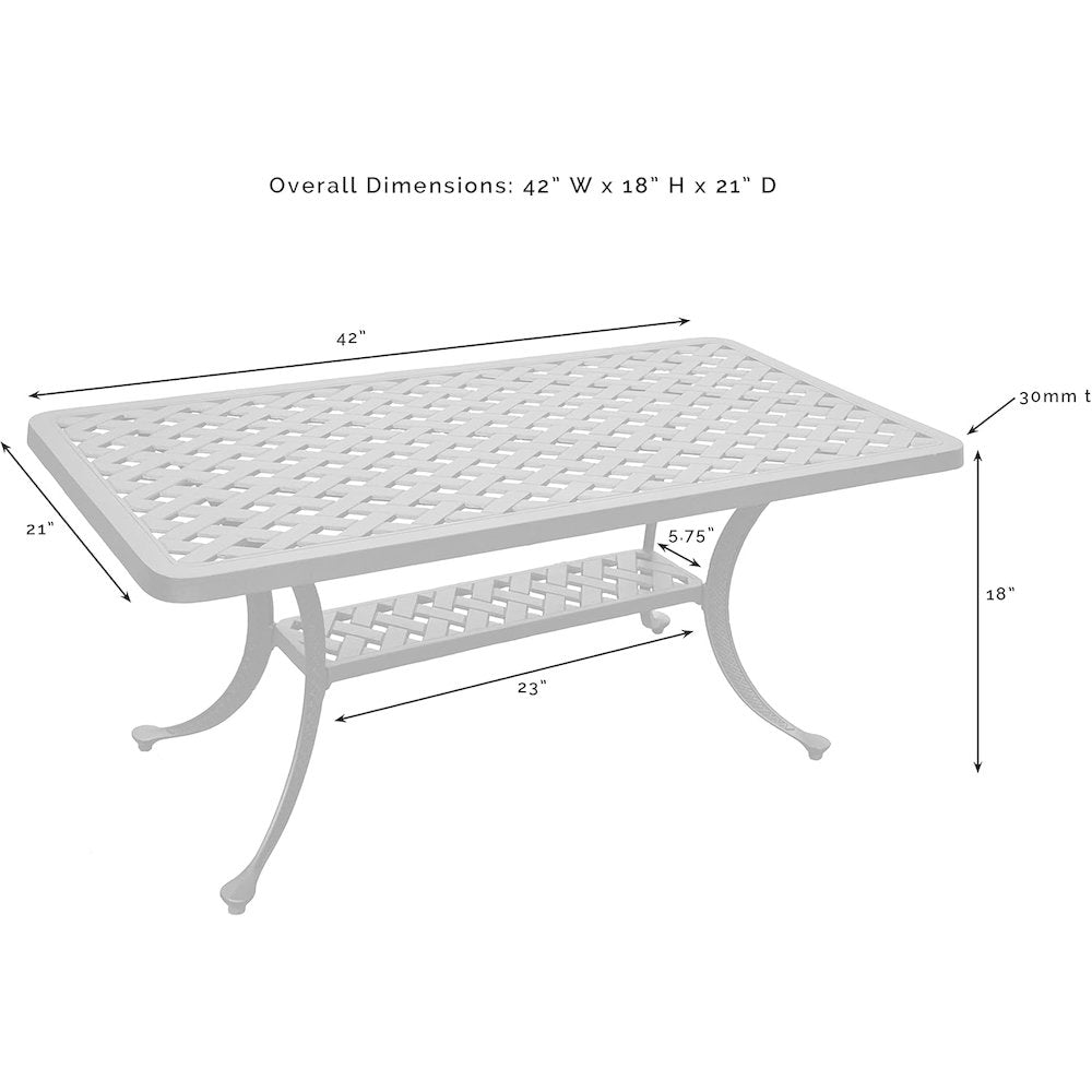 Sedona Cast Aluminum Outdoor Coffee Table