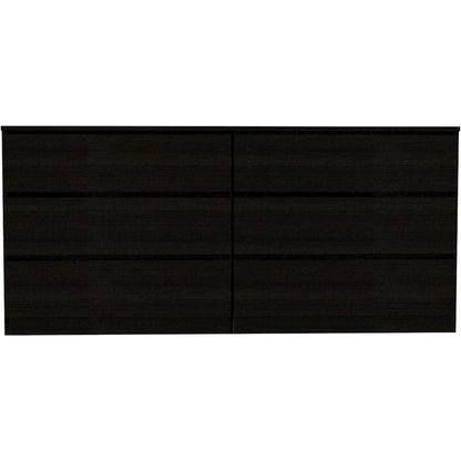 Asteria 6 Drawer Double Dresser Black MDF