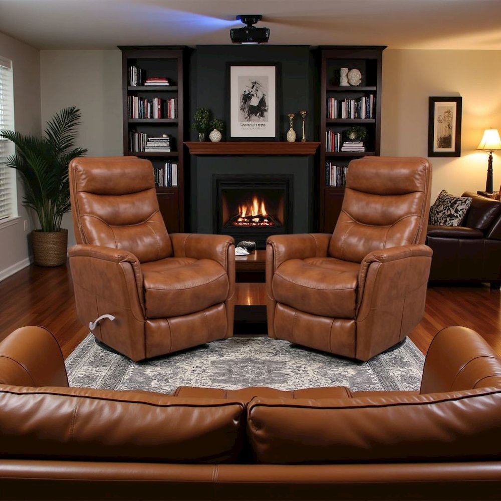 Butterscotch Recliner Nursery Glider Set – Elegant Boucle Chairs for Comfort