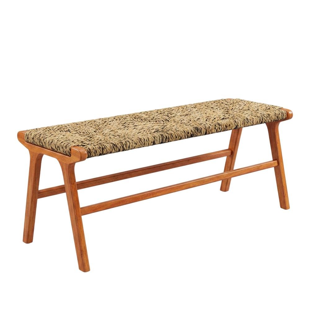 Karson 48" Banana Weave Bench - Caramel - Natural