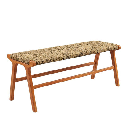 Karson 48" Banana Weave Bench - Caramel - Natural