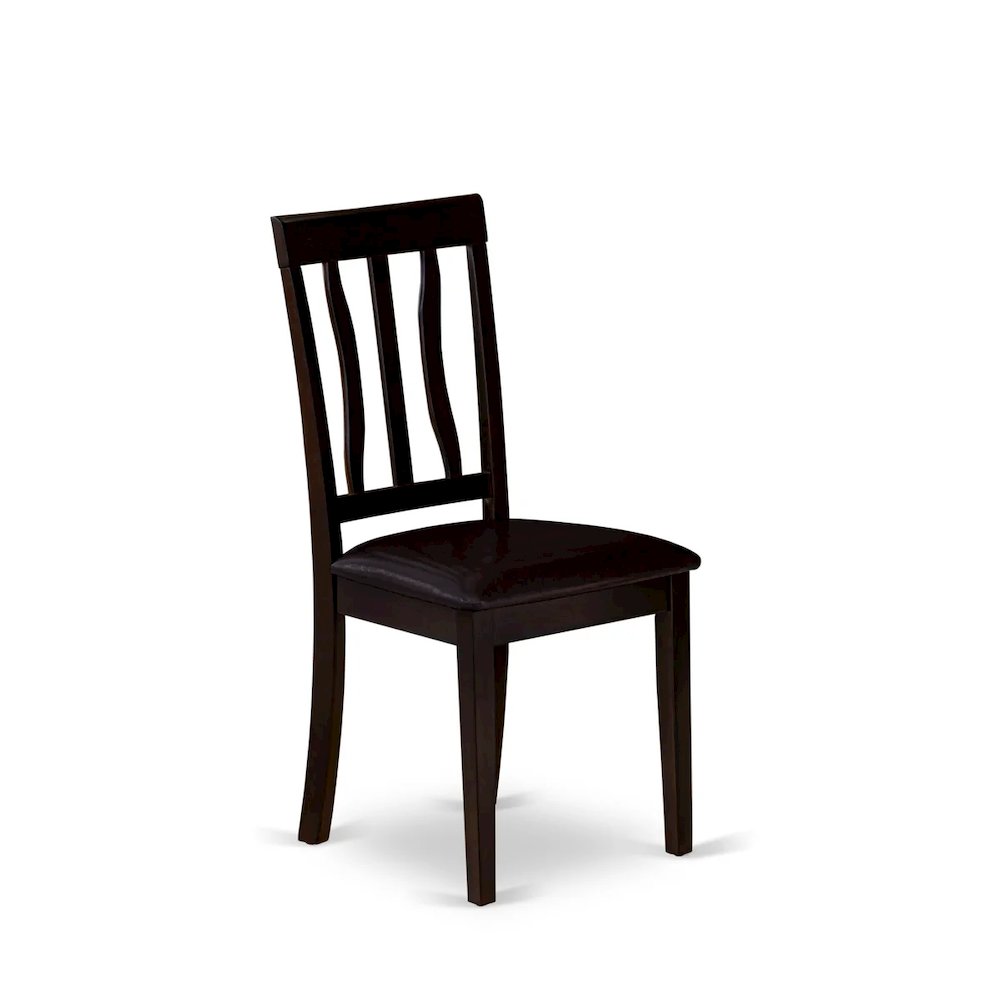Antique Dining Chairs - Faux Leather Upholstered Wooden Chairs, Set of 2
