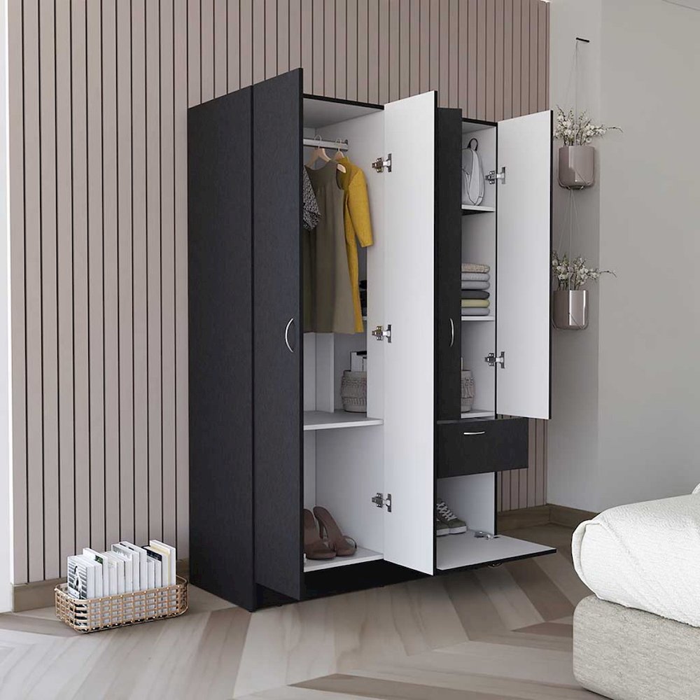 Vaupes Armoire Black / White MDF