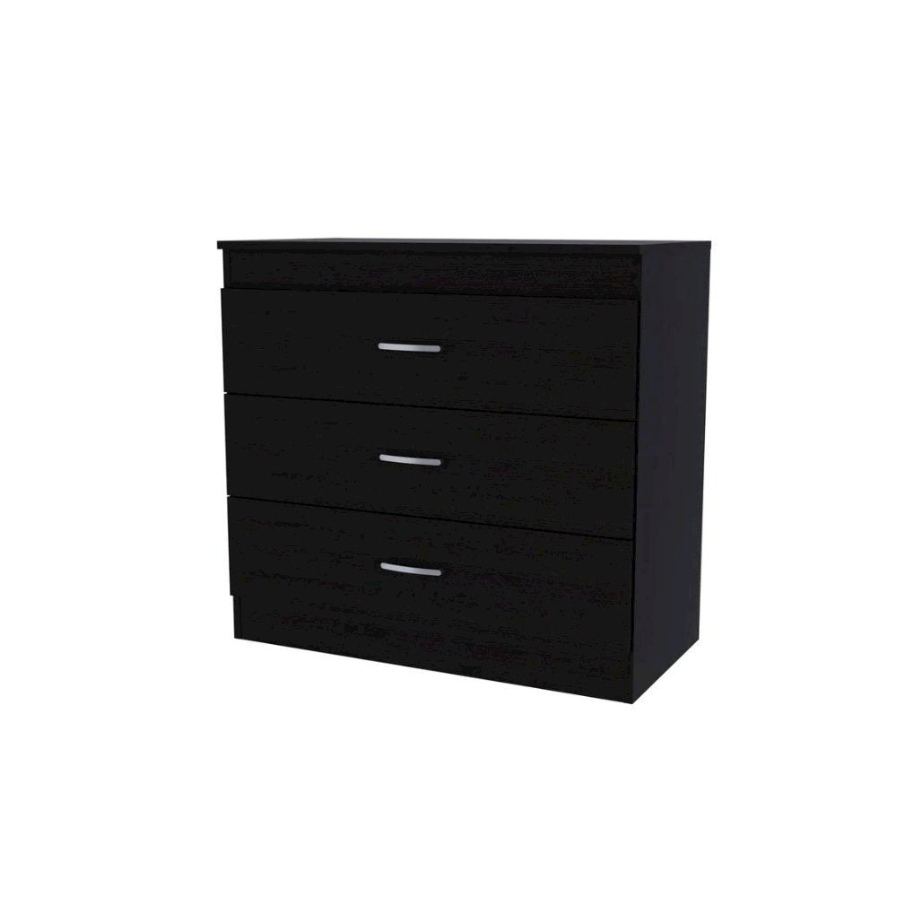 Melia Three Drawer Dresser Black MDF