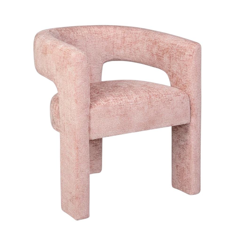 Jacquard Sculpture Accent Chair for Living Room or Bedroom, Pink