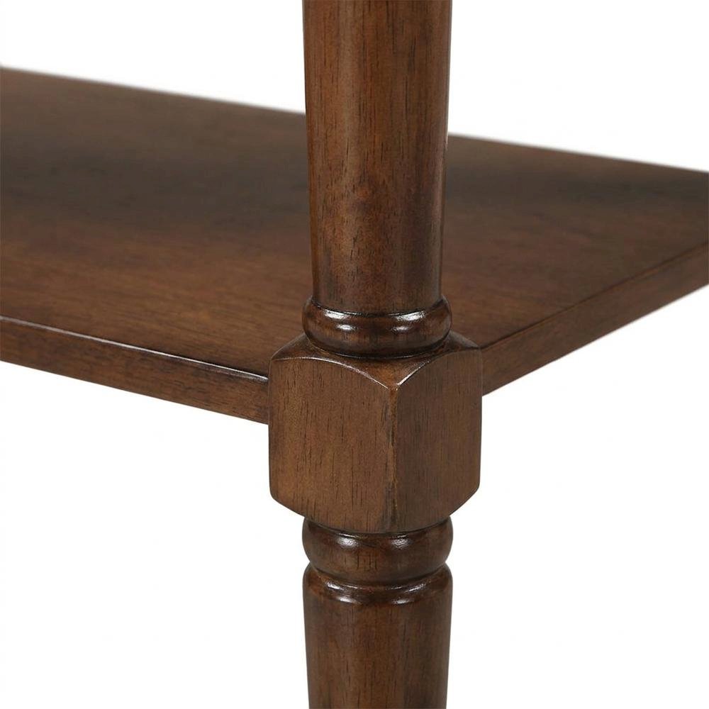 Entryway Hall Table, Espresso, 3 Drawers, 2 Shelves