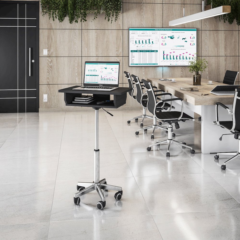Folding Table Laptop Cart. Color: Graphite