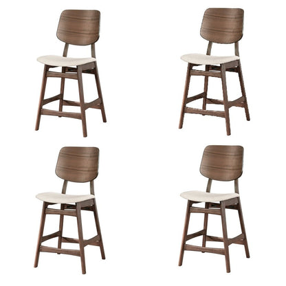 Oscar Wood Counter Chair in Walnut/Natural Beige (Set of 4)