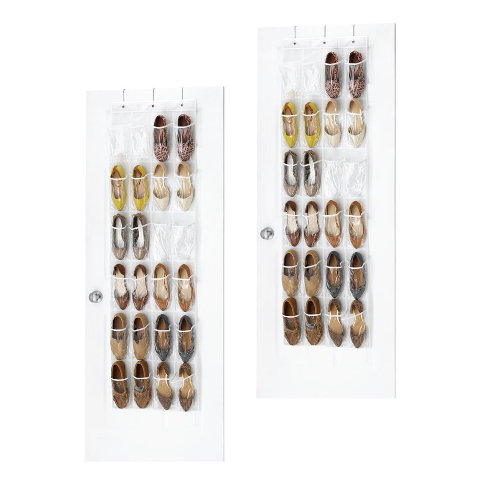 24 Pocket Over The Door Shoe Rack x2