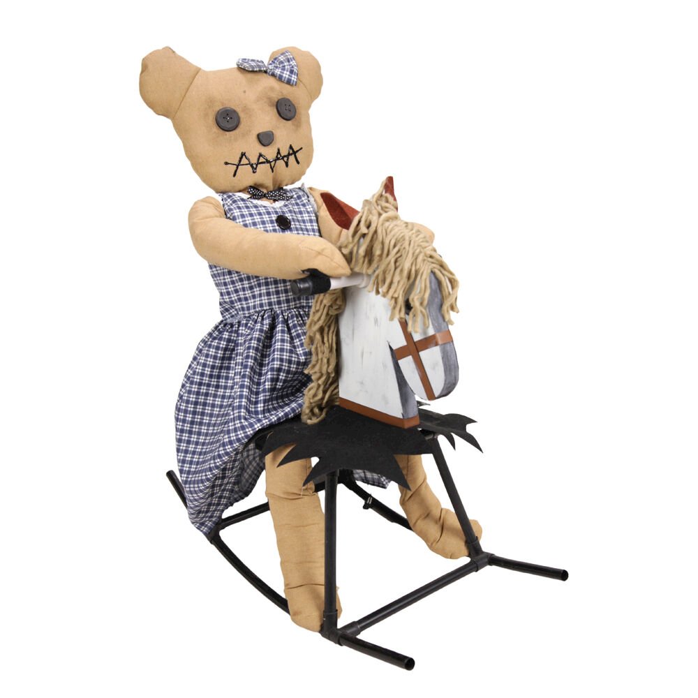 25.59' BEAR RIDING ROCKING HORSE