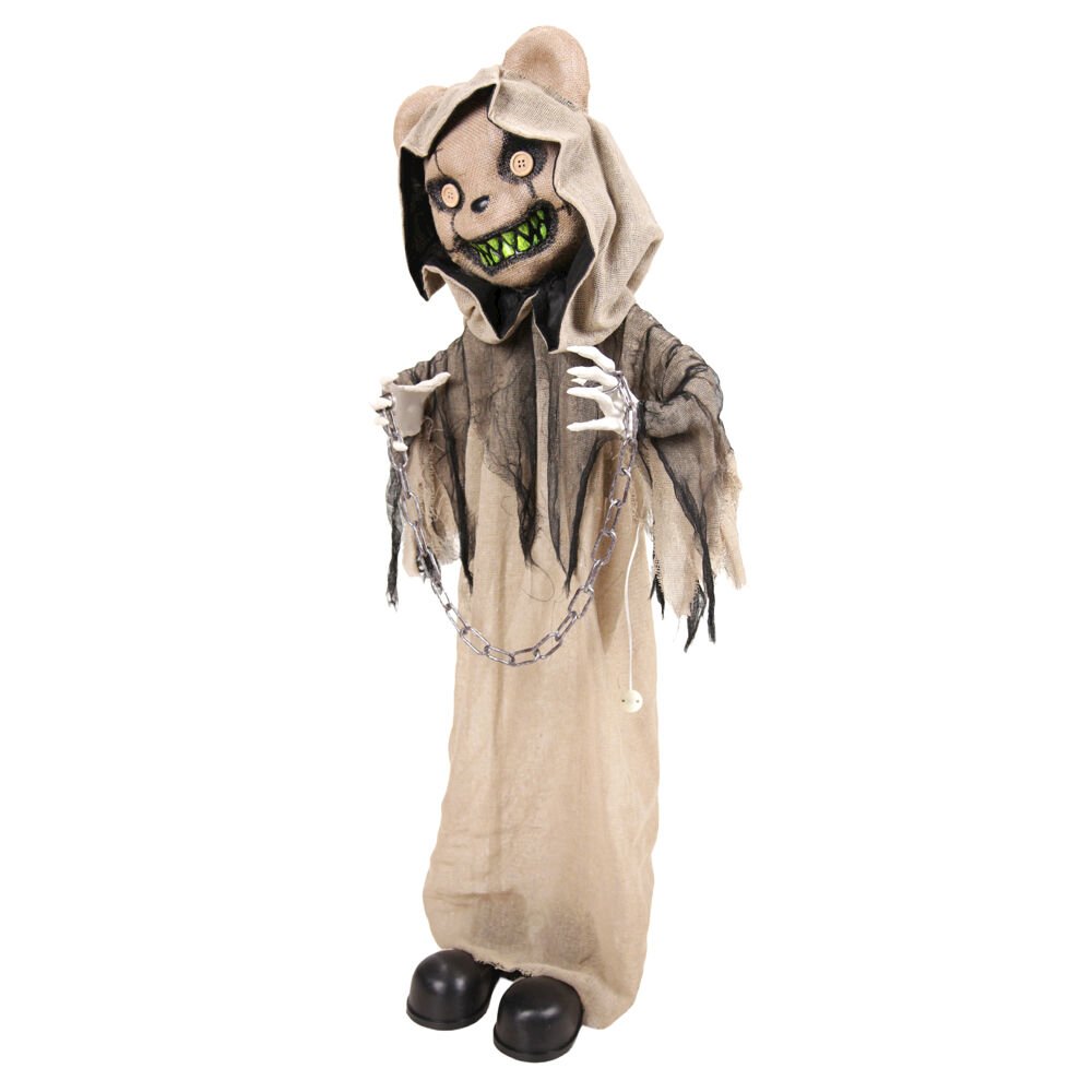 39.3" STANDING ANIMATED BURLAP BEAR