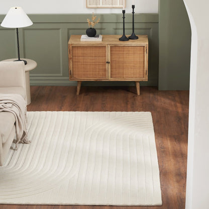 Cantu 3'3" x 4' ft Handwoven Indoor Rug, Ivory