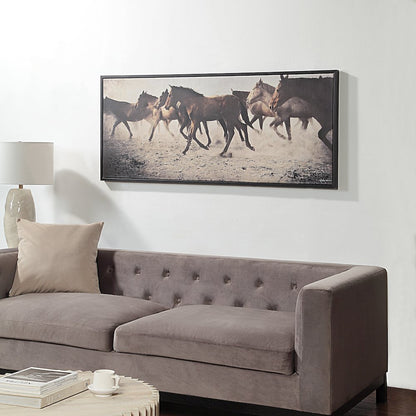Ares 60" Wide Canvas Art With Wood Frame, Black